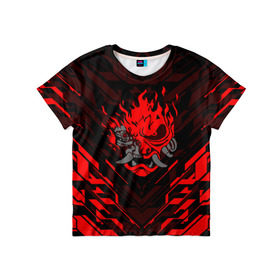 Детская футболка 3D с принтом CYBERPUNK 2077 (КИАНУ РИВЗ) в Кировске, 100% гипоаллергенный полиэфир | прямой крой, круглый вырез горловины, длина до линии бедер, чуть спущенное плечо, ткань немного тянется | cd project red | cyberpunk 2077 | keanu reeves | samurai | киану ривз | киберпанк 2077 | самураи