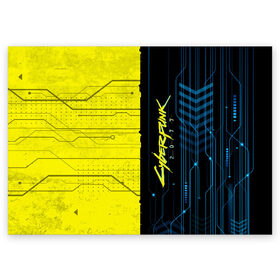 Поздравительная открытка с принтом CYBERPUNK 2077 в Кировске, 100% бумага | плотность бумаги 280 г/м2, матовая, на обратной стороне линовка и место для марки
 | 2077 | cyber | cyberpunk | demon | glitch | keanu | logo | punk | reeves | samurai | symbol | team | trauma | глитч | демон | киану | кибер | киберпанк | клан | лого | логотип | огонь | панк | ривз | самурай | символ