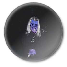 Значок с принтом Ghostemane в Кировске,  металл | круглая форма, металлическая застежка в виде булавки | ghostemane | гоустмэйн