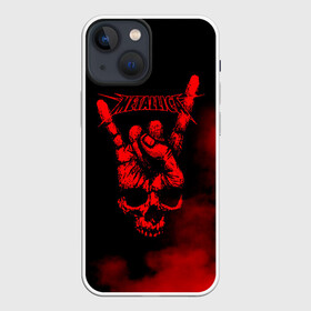 Чехол для iPhone 13 mini с принтом Metallica в Кировске,  |  | metalica | metallica | группа | джеймс хэтфилд | кирк хэмметт | ларс ульрих | метал | металика | металлика | миталика | музыка | роберт трухильо | рок | трэш | трэшметал | хард | хеви