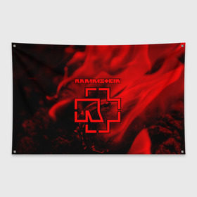 Флаг-баннер с принтом RAMMSTEIN в Кировске, 100% полиэстер | размер 67 х 109 см, плотность ткани — 95 г/м2; по краям флага есть четыре люверса для крепления | lindemann | rammstein | рамштайн | тилль линдеманн