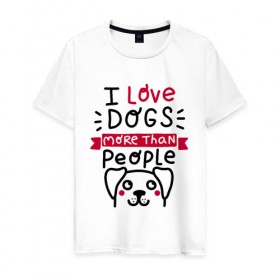 Мужская футболка хлопок с принтом Любитель Собак в Кировске, 100% хлопок | прямой крой, круглый вырез горловины, длина до линии бедер, слегка спущенное плечо. | dog | lover | любовь | пес | псы | собакен | собаки | собек