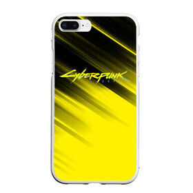 Чехол для iPhone 7Plus/8 Plus матовый с принтом Cyberpunk 2077 (Yellow) в Кировске, Силикон | Область печати: задняя сторона чехла, без боковых панелей | Тематика изображения на принте: 3d | cyberpunk 2077 | red | абстракция | геометрия | игра | киберпанк 2077 | красный | лого | логотип | надпись | стиль | текстура