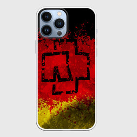 Чехол для iPhone 13 Pro Max с принтом Rammstein (Флаг). в Кировске,  |  | Тематика изображения на принте: 3d | hard | logo | metal | music | rammstein | rock | брызги красок | знак | лого | метал | музыка | рамштайн | рок | символ | текстура | флаг rammstein