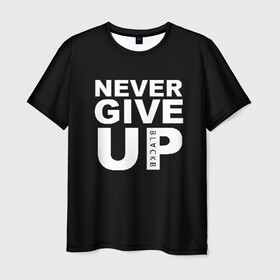 Мужская футболка 3D с принтом NEVER GIVE UP САЛАХ в Кировске, 100% полиэфир | прямой крой, круглый вырез горловины, длина до линии бедер | liverpool | never give up | salah | ливерпуль | салах
