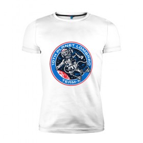 Мужская футболка премиум с принтом Космонавт Team-X в Кировске, 92% хлопок, 8% лайкра | приталенный силуэт, круглый вырез ворота, длина до линии бедра, короткий рукав | 