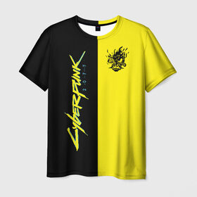Мужская футболка 3D с принтом SAMURAI CYBERPUNK 2077 в Кировске, 100% полиэфир | прямой крой, круглый вырез горловины, длина до линии бедер | 2077 | ciberpunk | cyber punk | cyberpank | cyberpunk | kiberpunk | kyberpank | kyberpunk | samurai | кибер панк | киберпанк | самурай