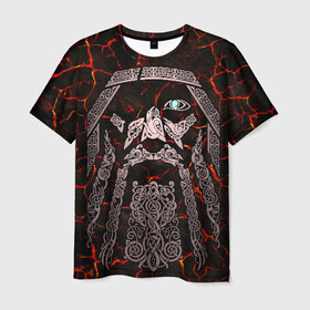 Мужская футболка 3D с принтом Odinn в Кировске, 100% полиэфир | прямой крой, круглый вырез горловины, длина до линии бедер | good | viking | vikings | бог | викинг | викинги | кельтское | один | плетение | скандинавы | славяне | язычник