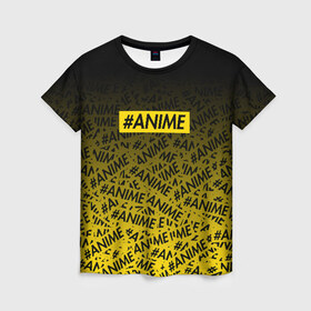 Женская футболка 3D с принтом ANIME в Кировске, 100% полиэфир ( синтетическое хлопкоподобное полотно) | прямой крой, круглый вырез горловины, длина до линии бедер | ahegao | anime | kawai | kowai | oppai | otaku | senpai | sugoi | waifu | yandere | аниме | ахегао | ковай | культура | отаку | сенпай | тренд | яндере
