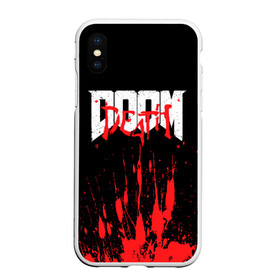 Чехол для iPhone XS Max матовый с принтом DOOM Bloody в Кировске, Силикон | Область печати: задняя сторона чехла, без боковых панелей | 2019 | bethesda | demon | doom | eternal | ethernal | game | games | logo | monster | runes | демон | дум | дуум | етернал | игра | игры | какодемон | кровь | лого | логотип | монстр | монстры | руны | символ | этернал