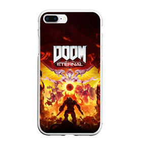 Чехол для iPhone 7Plus/8 Plus матовый с принтом DOOM Eternal в Кировске, Силикон | Область печати: задняя сторона чехла, без боковых панелей | 2019 | bethesda | demon | doom | eternal | ethernal | game | games | logo | monster | runes | демон | дум | дуум | етернал | игра | игры | какодемон | кровь | лого | логотип | монстр | монстры | руны | символ | этернал