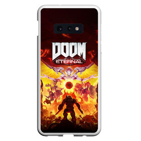 Чехол для Samsung S10E с принтом DOOM Eternal в Кировске, Силикон | Область печати: задняя сторона чехла, без боковых панелей | 2019 | bethesda | demon | doom | eternal | ethernal | game | games | logo | monster | runes | демон | дум | дуум | етернал | игра | игры | какодемон | кровь | лого | логотип | монстр | монстры | руны | символ | этернал