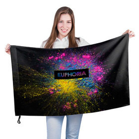 Флаг 3D с принтом сериал Euphoria в Кировске, 100% полиэстер | плотность ткани — 95 г/м2, размер — 67 х 109 см. Принт наносится с одной стороны | zendaya | зендея | ру беннетт | сериал euphoria | эйфория