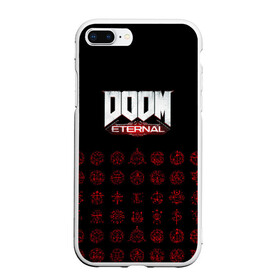 Чехол для iPhone 7Plus/8 Plus матовый с принтом DOOM Eternal в Кировске, Силикон | Область печати: задняя сторона чехла, без боковых панелей | Тематика изображения на принте: 2019 | bethesda | demon | doom | eternal | ethernal | game | games | logo | monster | runes | демон | дум | дуум | етернал | игра | игры | какодемон | кровь | лого | логотип | монстр | монстры | руны | символ | этернал