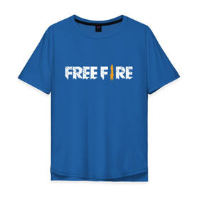 Мужская футболка хлопок Oversize с принтом Garena Free Fire в Кировске, 100% хлопок | свободный крой, круглый ворот, “спинка” длиннее передней части | battlegrounds | fire | free | garena | гарена | фаер | фри