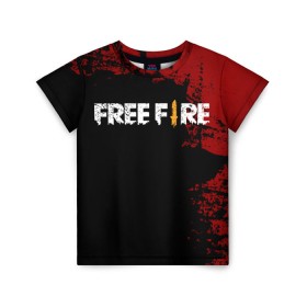 Детская футболка 3D с принтом Free Fire в Кировске, 100% гипоаллергенный полиэфир | прямой крой, круглый вырез горловины, длина до линии бедер, чуть спущенное плечо, ткань немного тянется | battlegrounds | fire | free | garena | гарена | фаер | фри