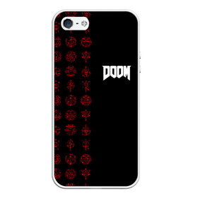 Чехол для iPhone 5/5S матовый с принтом DOOM - Руны в Кировске, Силикон | Область печати: задняя сторона чехла, без боковых панелей | Тематика изображения на принте: 2019 | bethesda | demon | doom | eternal | ethernal | game | games | logo | monster | runes | демон | дум | дуум | етернал | игра | игры | какодемон | кровь | лого | логотип | монстр | монстры | руны | символ | этернал