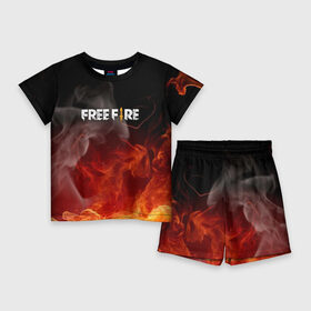 Детский костюм с шортами 3D с принтом GARENA FREE FIRE в Кировске,  |  | free fire | garena free fire | гарена 3 | гарена фри | гарена фри фаер | гарено. | игра garena