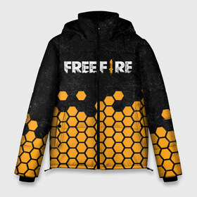 Мужская зимняя куртка 3D с принтом GARENA FREE FIRE в Кировске, верх — 100% полиэстер; подкладка — 100% полиэстер; утеплитель — 100% полиэстер | длина ниже бедра, свободный силуэт Оверсайз. Есть воротник-стойка, отстегивающийся капюшон и ветрозащитная планка. 

Боковые карманы с листочкой на кнопках и внутренний карман на молнии. | free fire | garena free fire | гарена 3 | гарена фри | гарена фри фаер | гарено. | игра garena