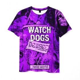 Мужская футболка 3D с принтом WATCH DOGS в Кировске, 100% полиэфир | прямой крой, круглый вырез горловины, длина до линии бедер | ded sec | hacker | legion | watch dogs | watch dogs 2 | watch dogs legion | легион | хакер