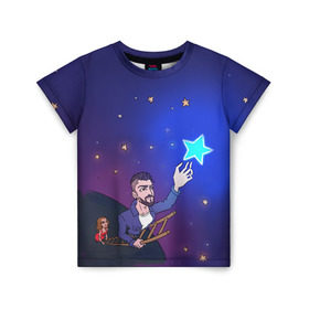 Детская футболка 3D с принтом JONY Звезда в Кировске, 100% гипоаллергенный полиэфир | прямой крой, круглый вырез горловины, длина до линии бедер, чуть спущенное плечо, ткань немного тянется | Тематика изображения на принте: jony | звезда | лали | певец | тыменяпленила | янея