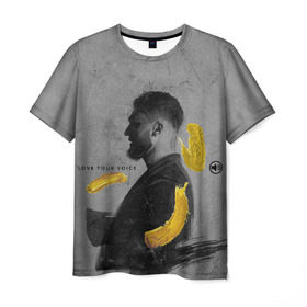 Мужская футболка 3D с принтом love your voice в Кировске, 100% полиэфир | прямой крой, круглый вырез горловины, длина до линии бедер | jony | лали | певец | тыменяпленила | янея