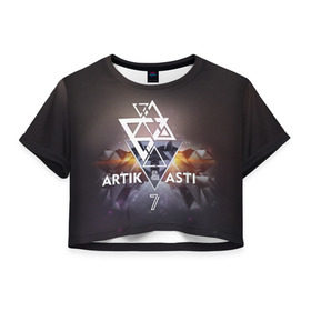 Женская футболка Cropp-top с принтом ARTIK & ASTI 7 в Кировске, 100% полиэстер | круглая горловина, длина футболки до линии талии, рукава с отворотами | 7 | astiartik | грустныйдэнс | невероятно | неделимы | подгипнозом