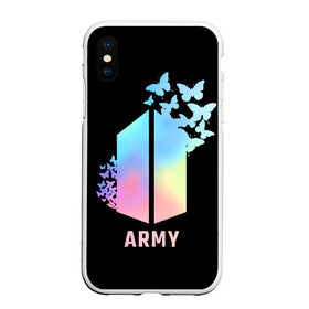 Чехол для iPhone XS Max матовый с принтом BTS ARMY в Кировске, Силикон | Область печати: задняя сторона чехла, без боковых панелей | army | bangtan boys | beyond the scene | bts | k pop | kpop | love yourself | бтс | к поп