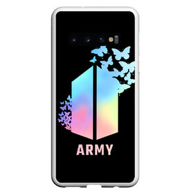 Чехол для Samsung Galaxy S10 с принтом BTS ARMY в Кировске, Силикон | Область печати: задняя сторона чехла, без боковых панелей | Тематика изображения на принте: army | bangtan boys | beyond the scene | bts | k pop | kpop | love yourself | бтс | к поп