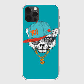 Чехол для iPhone 12 Pro Max с принтом Гепард в кепке в Кировске, Силикон |  | Тематика изображения на принте: animal | beast | cap | chain | cheetah | dollar | gold | head | гепард | голова | доллар | животное | зверь | золото | кепка | очки | цепь