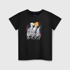 Детская футболка хлопок с принтом Yakusoku no Neverland в Кировске, 100% хлопок | круглый вырез горловины, полуприлегающий силуэт, длина до линии бедер | manga | the promised neverland | аниме | манга | обещанный неверленд