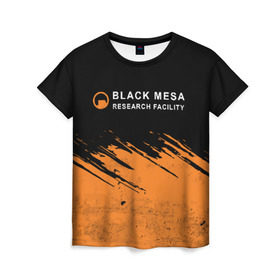 Женская футболка 3D с принтом BLACK MESA (Half-Life) в Кировске, 100% полиэфир ( синтетическое хлопкоподобное полотно) | прямой крой, круглый вырез горловины, длина до линии бедер | black | counter | csgo | freeman | gordon | half | half life | halflife | lambda | life | logo | mesa | portal | strike | xen | гордон | контр | лайф | лого | портал | символ | страйк | фримен | халф | халф лайф | халфлайф