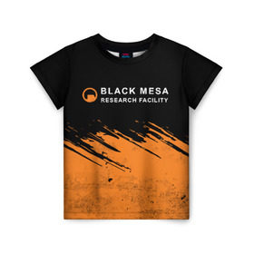 Детская футболка 3D с принтом BLACK MESA (Half-Life) в Кировске, 100% гипоаллергенный полиэфир | прямой крой, круглый вырез горловины, длина до линии бедер, чуть спущенное плечо, ткань немного тянется | black | counter | csgo | freeman | gordon | half | half life | halflife | lambda | life | logo | mesa | portal | strike | xen | гордон | контр | лайф | лого | портал | символ | страйк | фримен | халф | халф лайф | халфлайф