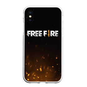 Чехол для iPhone XS Max матовый с принтом FREE FIRE в Кировске, Силикон | Область печати: задняя сторона чехла, без боковых панелей | Тематика изображения на принте: battle | battlegrounds | fire | free | game | games | garena | logo | mobile | royale | батлграунд | битва | гарена | гарено | игра | игры | королевская | лого | логотип | мобайл | онлайн | символ | фаер | фаир | фри