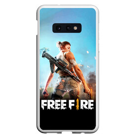 Чехол для Samsung S10E с принтом FREE FIRE в Кировске, Силикон | Область печати: задняя сторона чехла, без боковых панелей | battle | battlegrounds | fire | free | game | games | garena | logo | mobile | royale | батлграунд | битва | гарена | гарено | игра | игры | королевская | лого | логотип | мобайл | онлайн | символ | фаер | фаир | фри