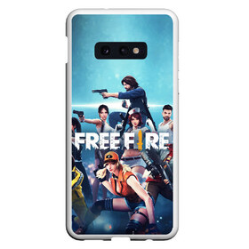 Чехол для Samsung S10E с принтом FREE FIRE в Кировске, Силикон | Область печати: задняя сторона чехла, без боковых панелей | battle | battlegrounds | fire | free | game | games | garena | logo | mobile | royale | батлграунд | битва | гарена | гарено | игра | игры | королевская | лого | логотип | мобайл | онлайн | символ | фаер | фаир | фри