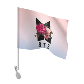 Флаг для автомобиля с принтом BTS в Кировске, 100% полиэстер | Размер: 30*21 см | bangtan boys | beyond the scene | bts | k pop | kpop | love yourself | бтс | к поп