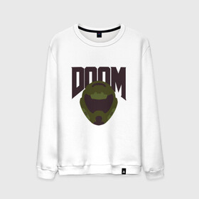 Мужской свитшот хлопок с принтом DOOM в Кировске, 100% хлопок |  | doom | doom eternal | game | minimalism | игры | минимализм