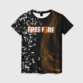 Женская футболка 3D с принтом FREE FIRE в Кировске, 100% полиэфир ( синтетическое хлопкоподобное полотно) | прямой крой, круглый вырез горловины, длина до линии бедер | free fire | free fire pc | game | garena | mobile game | royale | trsffb | битва онлайн | гарена | игра | огонь | свободный огонь | фри фаер