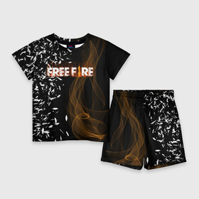 Детский костюм с шортами 3D с принтом FREE FIRE в Кировске,  |  | free fire | free fire pc | game | garena | mobile game | royale | trsffb | битва онлайн | гарена | игра | огонь | свободный огонь | фри фаер