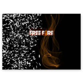Поздравительная открытка с принтом FREE FIRE в Кировске, 100% бумага | плотность бумаги 280 г/м2, матовая, на обратной стороне линовка и место для марки
 | free fire | free fire pc | game | garena | mobile game | royale | trsffb | битва онлайн | гарена | игра | огонь | свободный огонь | фри фаер