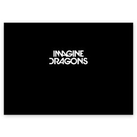 Поздравительная открытка с принтом IMAGINE DRAGONS в Кировске, 100% бумага | плотность бумаги 280 г/м2, матовая, на обратной стороне линовка и место для марки
 | evolve | id | imagine dragons | драконы | ид