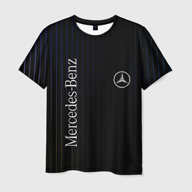 Мужская футболка 3D с принтом Mercedes в Кировске, 100% полиэфир | прямой крой, круглый вырез горловины, длина до линии бедер | amg | mercedes | авто | автомобиль | иномарка | логотип | машина | мерседес | текстура