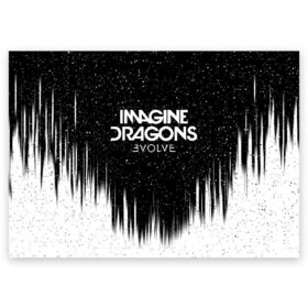 Поздравительная открытка с принтом IMAGINE DRAGONS в Кировске, 100% бумага | плотность бумаги 280 г/м2, матовая, на обратной стороне линовка и место для марки
 | Тематика изображения на принте: evolve | id | imagine dragons | драконы | ид