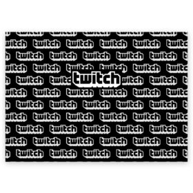 Поздравительная открытка с принтом TWITCH в Кировске, 100% бумага | плотность бумаги 280 г/м2, матовая, на обратной стороне линовка и место для марки
 | game | gamer | logo | trend | twitch | twitties | игры | логотип | мода | надписи | стрим | твитч | тренд