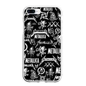 Чехол для iPhone 7Plus/8 Plus матовый с принтом METALLICA LOGOBOMBING в Кировске, Силикон | Область печати: задняя сторона чехла, без боковых панелей | Тематика изображения на принте: matters metallica | metallica | metallica else | metallica nothing | metallicas metallica | nothing else | металлика | металлика.