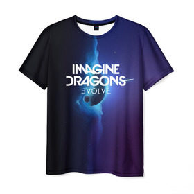 Мужская футболка 3D с принтом IMAGINE DRAGONS в Кировске, 100% полиэфир | прямой крой, круглый вырез горловины, длина до линии бедер | evolve | id | imagine dragons | драконы | ид