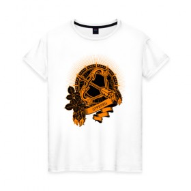 Женская футболка хлопок с принтом Стрелец в Кировске, 100% хлопок | прямой крой, круглый вырез горловины, длина до линии бедер, слегка спущенное плечо | астрология | гороскоп | знак | зодиак | стрелец