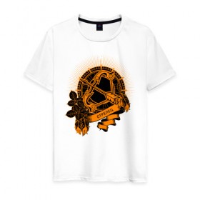 Мужская футболка хлопок с принтом Стрелец в Кировске, 100% хлопок | прямой крой, круглый вырез горловины, длина до линии бедер, слегка спущенное плечо. | астрология | гороскоп | знак | зодиак | стрелец