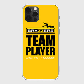 Чехол для iPhone 12 Pro с принтом Brazzers Team player  в Кировске, силикон | область печати: задняя сторона чехла, без боковых панелей | Тематика изображения на принте: adults | brazzers | casting | emblem | films | girl | inscription | logo | player | producer | silhouette | studio | team | девушка | игрок | кастинг | командный | логотип | надпись | продюсер | силуэт | студия | фильмы | эмблема